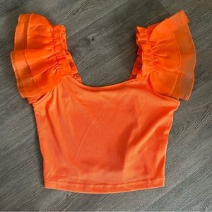 Orange preppy tank top
